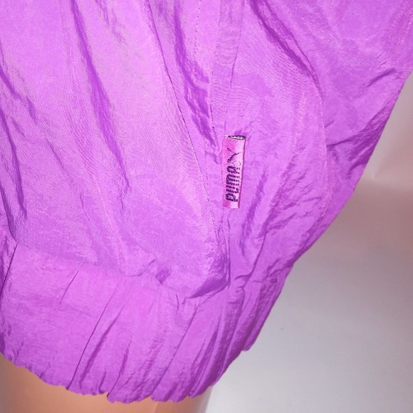 Vintage Puma Windbreaker Jacket Large Purple Orange Retro Embroidered Colorblock - Picture 8 of 11